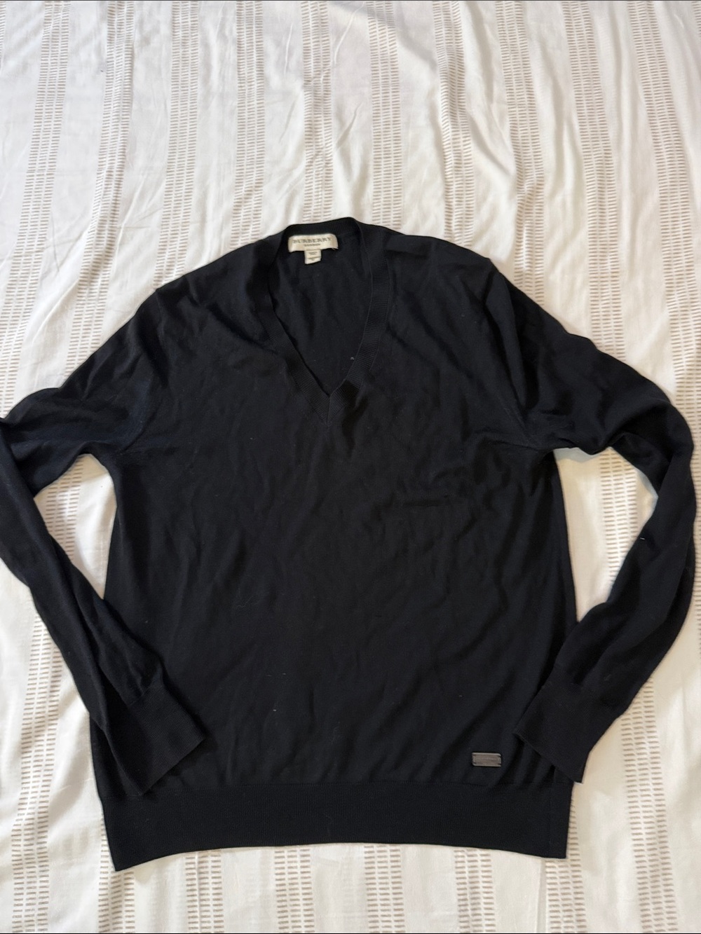 Burberry Men's Black V-Neck Sweater